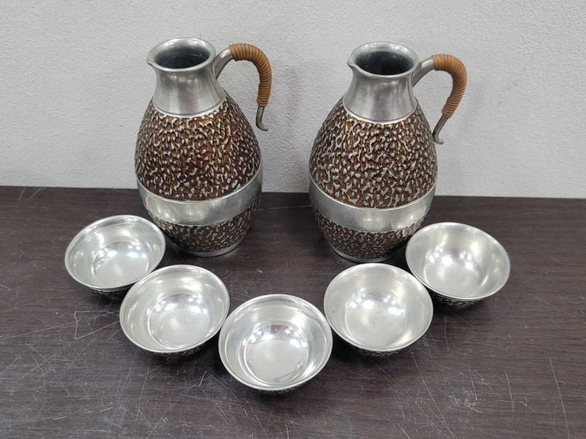 酒器 錫製 徳利 本錫 錫半 酒器セット ちろり : 錫 お猪口