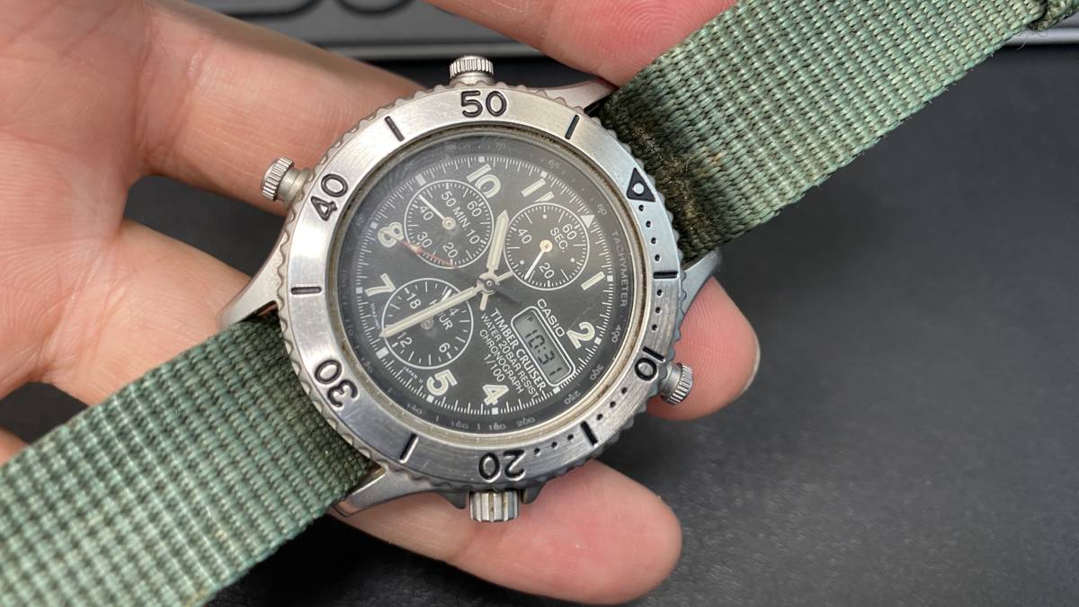 電池交換済】カシオ タイムクルーザー CASIO TIC-4 ダイバーズ 