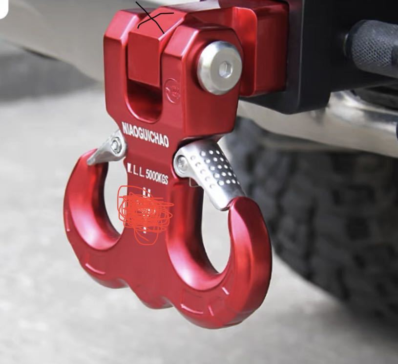 三菱デリカ　D5トレイルフック（牽引フック）赤 牽引フック デリカD：5牽引フックデリカD5 新型デリカD5前期後期 牽引