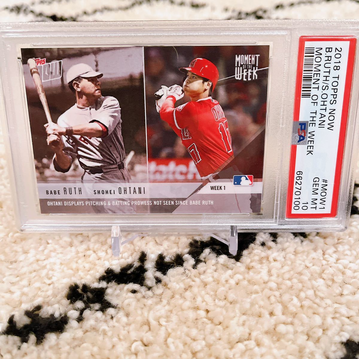 ☆1円スタート☆大谷翔平☆ベーブルース☆ topps now 2018 PSA 最高