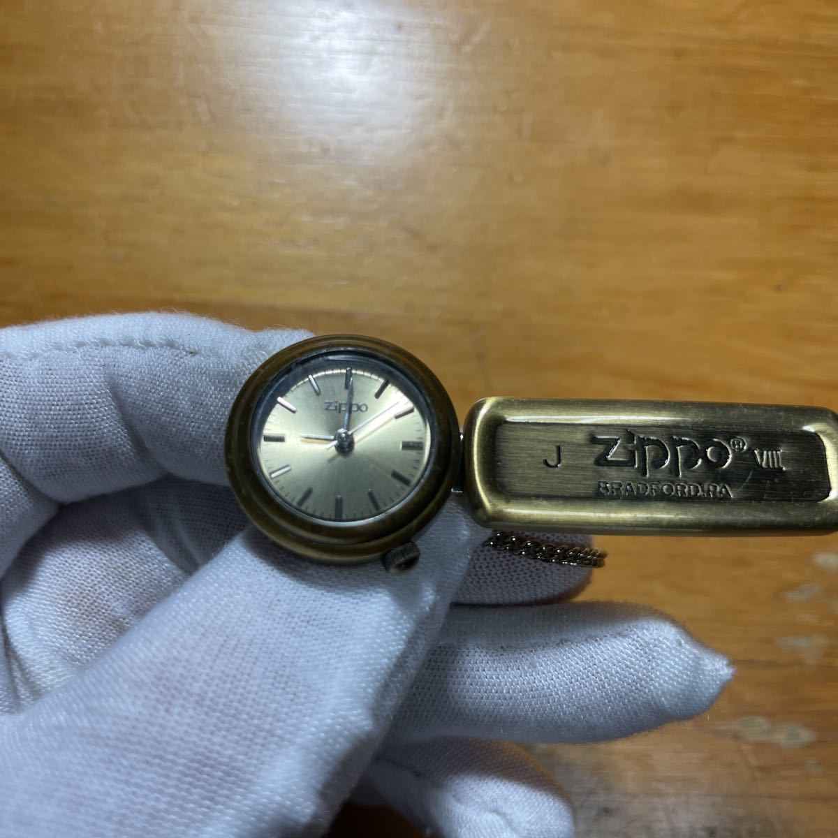 Zippo ジッポー J BRADFORD 時計付き ネクタイピン 3針 クオーツ VⅢ 