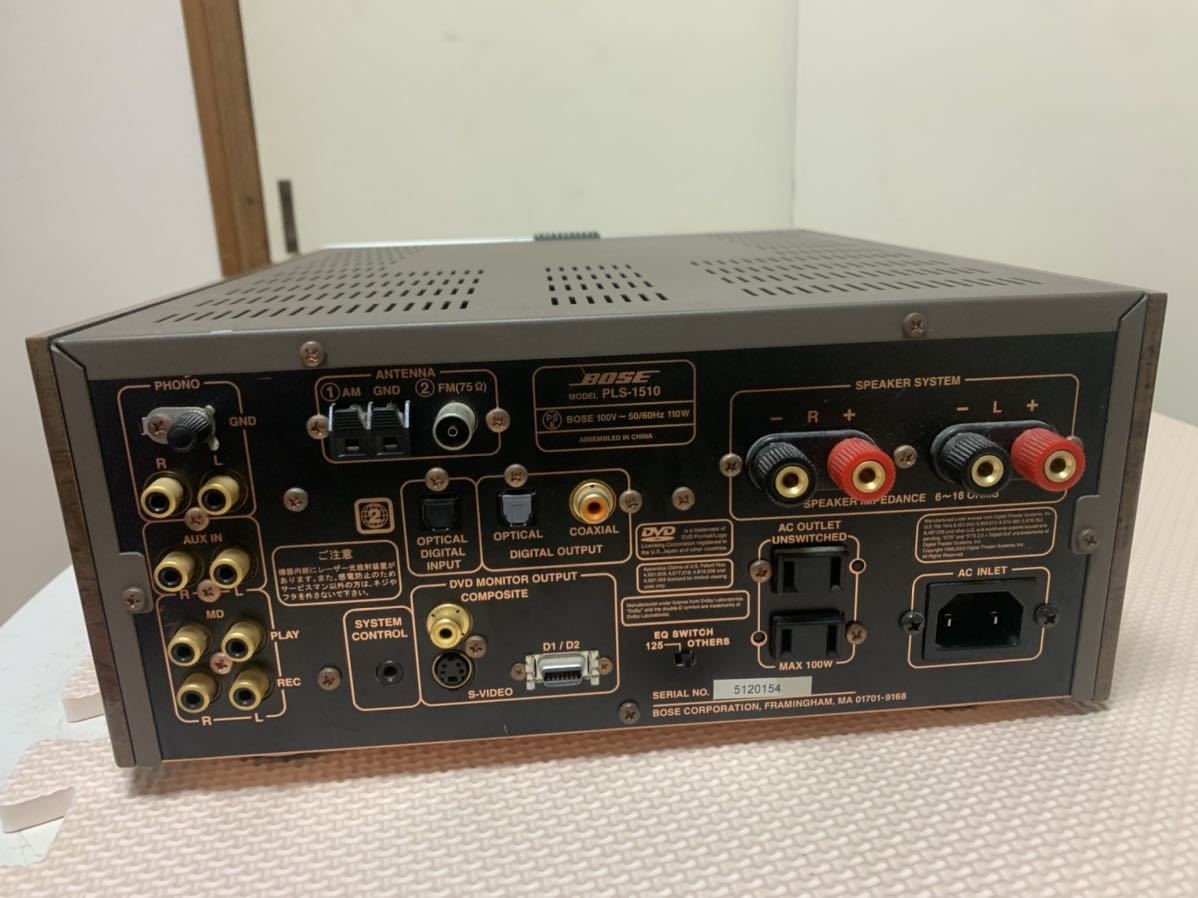 【ジャンク】BOSE PLS-1510 DVD RECEIVER 定番，限定SALE BOSE DVD／CDレシーバー PLS-1510 ジャンク品