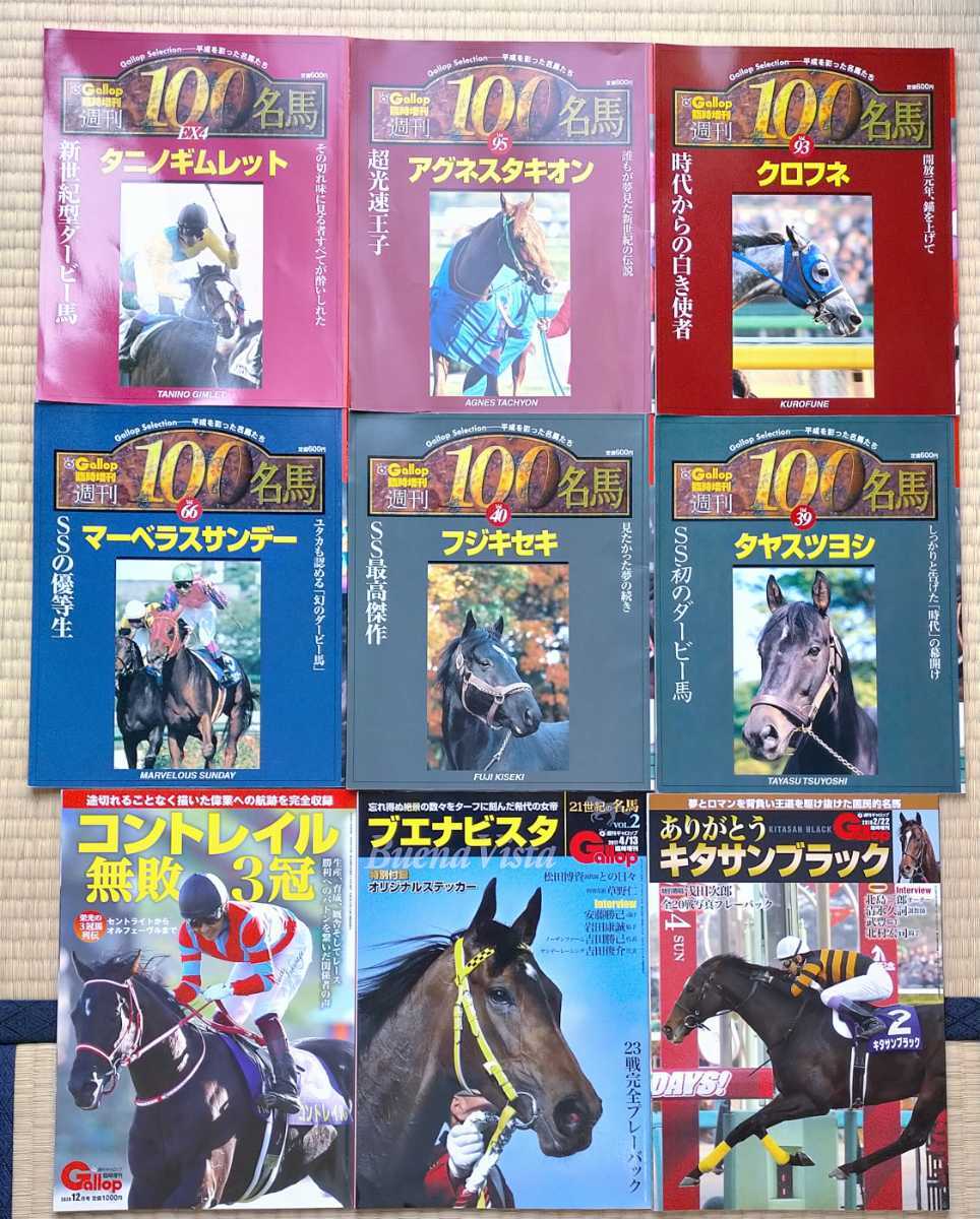 ⭐️週刊Gallop臨時増刊 100名馬 【アグネスタキオン】⭐️ 競馬 美品 Gallop 増刊号 9冊セット 週刊100名馬 キタサンブラック