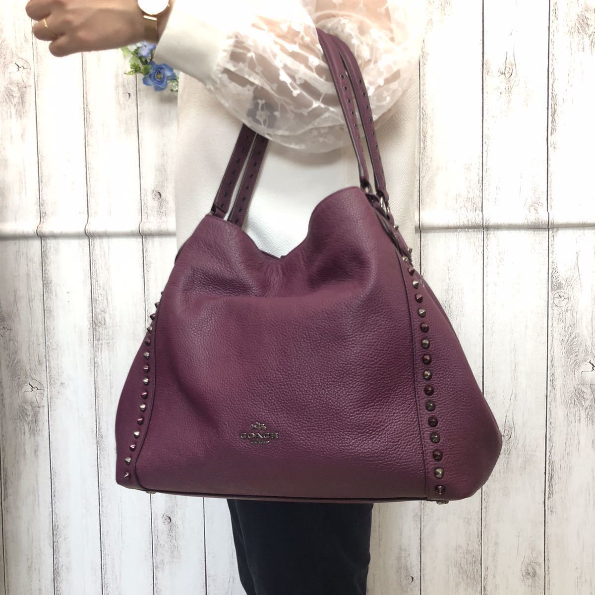 1円【極美品】コーチ coach イーディ ショルダーバッグ トートバッグ 