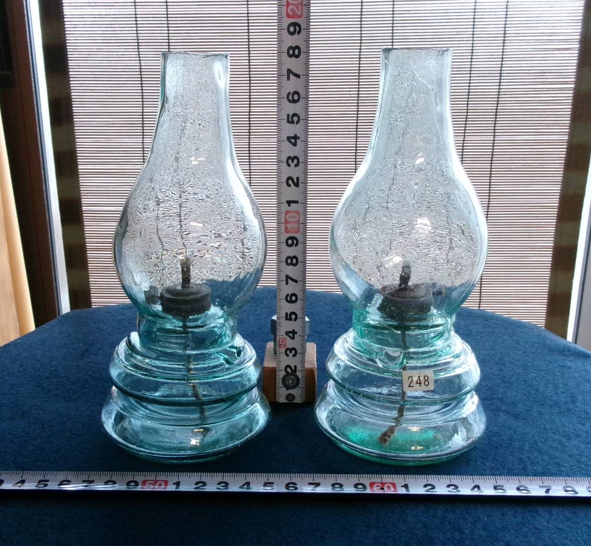 248■　気泡　ガラス　18cm　豆ランプ　2個セット　広島■