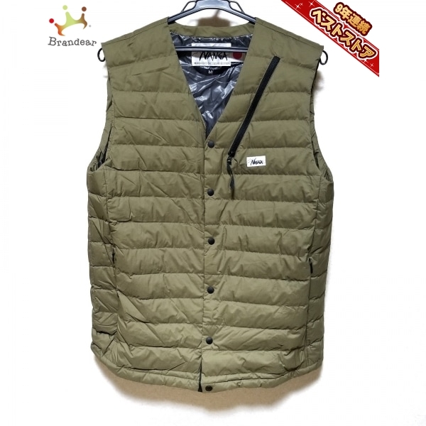 ナンガ NANGA ダウンベスト サイズM カーキ メンズ MOONLOID EXCLUSIVE 
