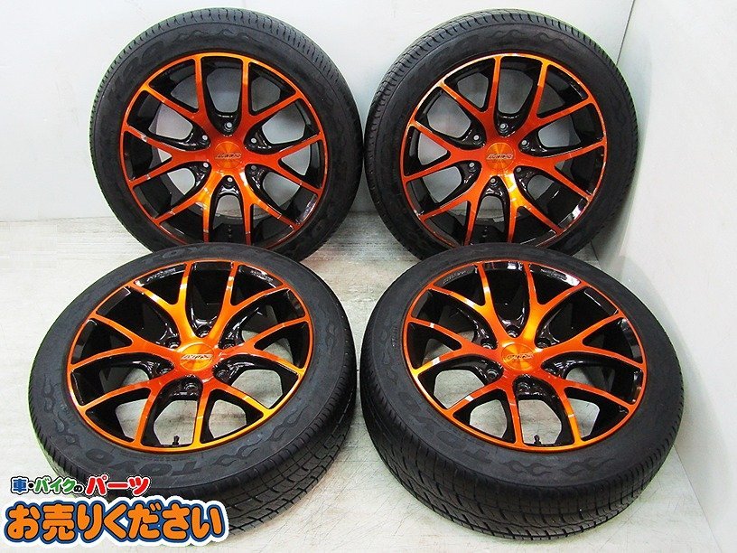 MTSジャパン SSL6 200系ハイエース 18インチ 18×8J +38 6H 139.7mm ホイール4本セット 225/50R18 エムテクノ クリアオレンジ