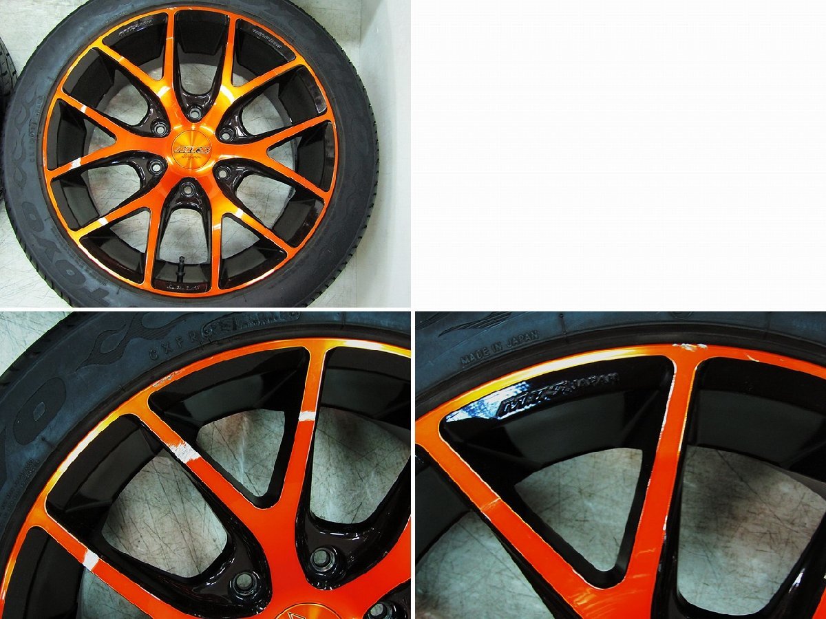 MTSジャパン SSL6 200系ハイエース 18インチ 18×8J +38 6H 139.7mm ホイール4本セット 225/50R18 エムテクノ クリアオレンジ