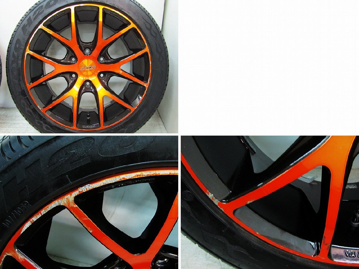 MTSジャパン SSL6 200系ハイエース 18インチ 18×8J +38 6H 139.7mm ホイール4本セット 225/50R18 エムテクノ クリアオレンジ