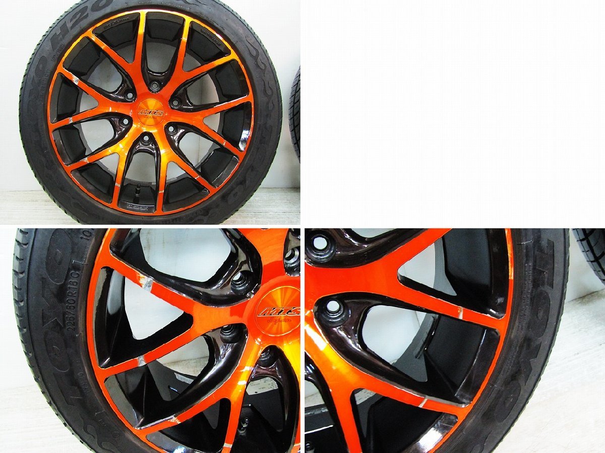 MTSジャパン SSL6 200系ハイエース 18インチ 18×8J +38 6H 139.7mm ホイール4本セット 225/50R18 エムテクノ クリアオレンジ