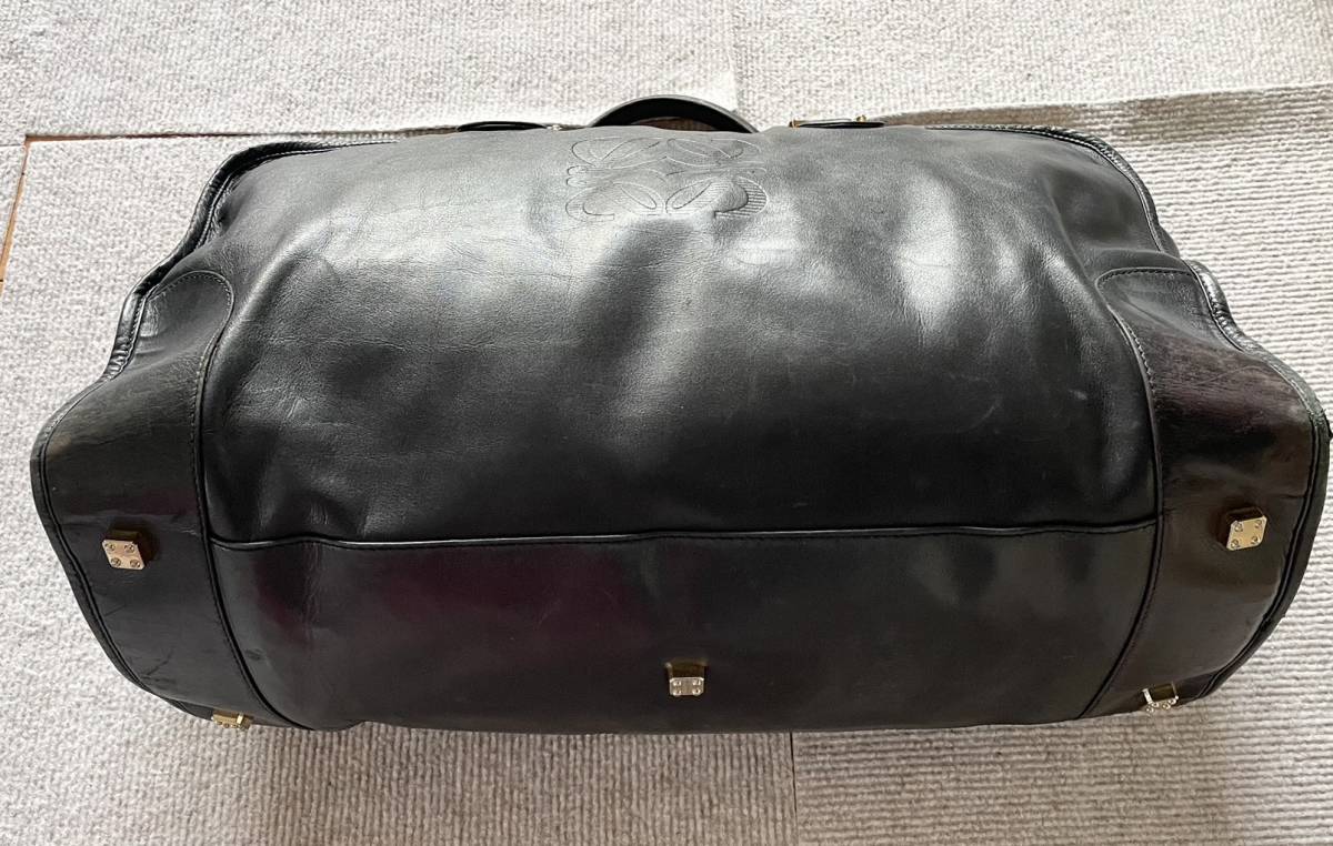 ヴィンテージ スペイン製 LOEWE ロエベ アナグラム レザー ボストン