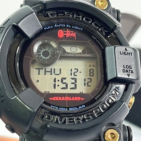 C○2421○美品 CASIO G-SHOCK FROGMAN × Stussy × BAPE GF-8250BS-1JR 