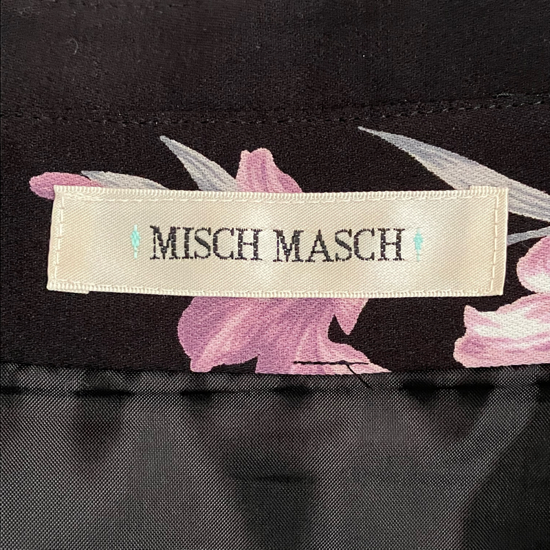 ★美品★【ミッシュマッシュ】お花模様が美しい♪フレアスカート☆ブラック