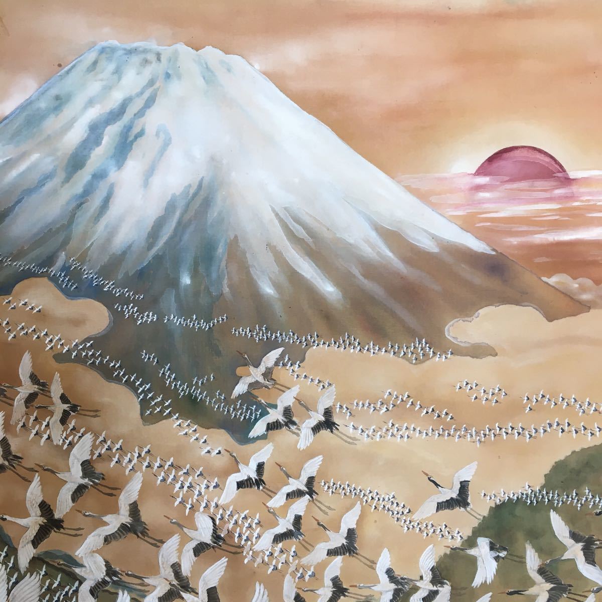 道具 水墨山水 掛け軸（掛軸）販売 肉筆絹本掛軸 中古書画内田玉鳳筆