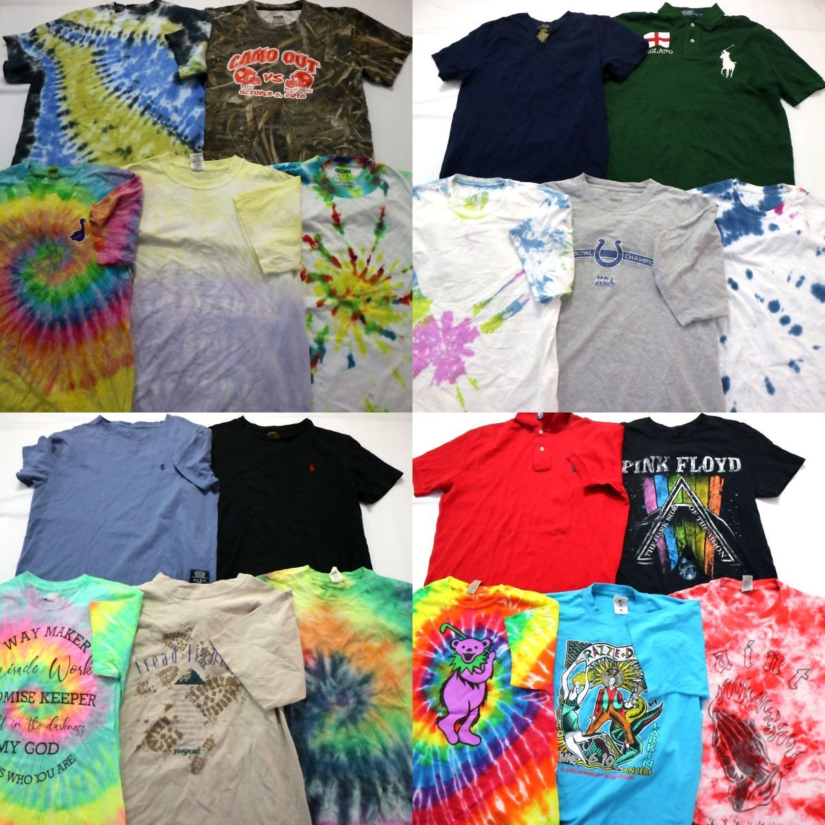 ◎Ｔシャツ MIX set タイダイ ツリーカモ イラスト 他 (メンズM) 20枚セット まとめ売り 古着卸 1円スタート 最落なし MK8188