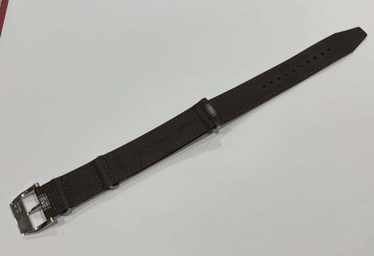 送料無料□新品□IWC純正 NATOベルト 21ミリ ダークブラウン色xグレー