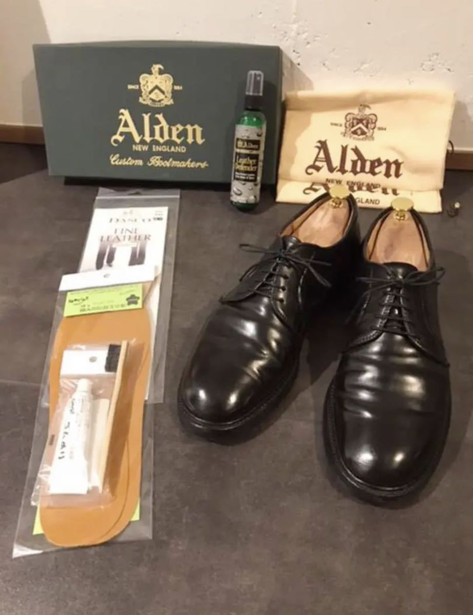 【売り切り 訳あり クリーニング済】Alden 9531Y ブラック コードバン US8.5 D オールデン BEAMS別注？ プレーントゥ