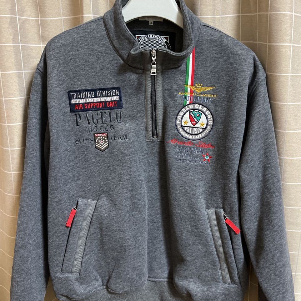 未使用美品　ANGELO アンジェロ　パジェロ　メンズ　ジップアップトレーナー　裏地はモコモコ　サイズLL