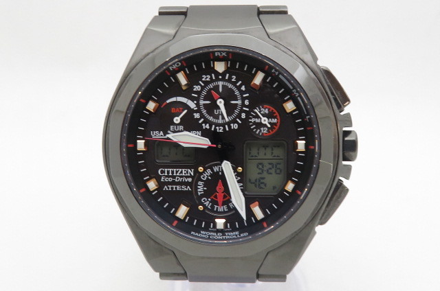 1円～【動作品】 CITIZEN シチズン ATTESA アテッサ U600-T012531 電波 ソーラー メンズ 腕時計 20周年記念モデル　12-16-13