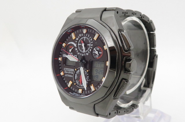 1円～【動作品】 CITIZEN シチズン ATTESA アテッサ U600-T012531 電波 ソーラー メンズ 腕時計 20周年記念モデル　12-16-13