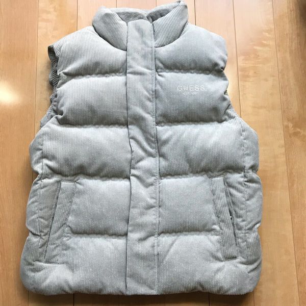 ゲス 肉厚ダウンベスト 034-4-8 グレー 防寒 GUESS メンズ M