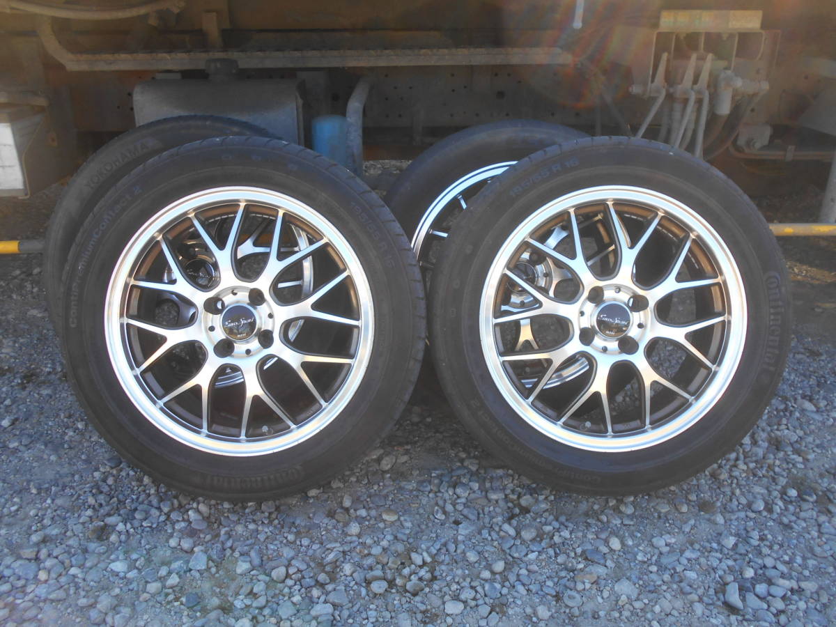 ほ-102 ★BLEST EuroSport★ 195/55R16 100 4H コンパクトカーにどうぞ!ユーロスポーツ メッシュ 16インチ