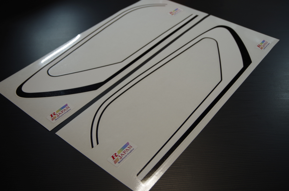 定番人気，セール GT380用B3デカール 純正タンク用ラインステッカー 白