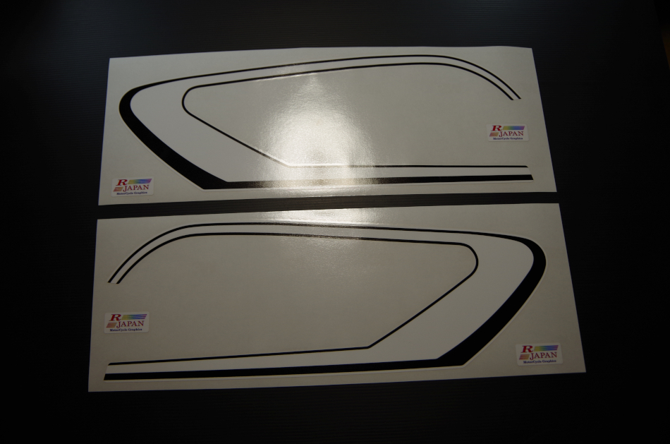 定番人気，セール GT380用B3デカール 純正タンク用ラインステッカー 白