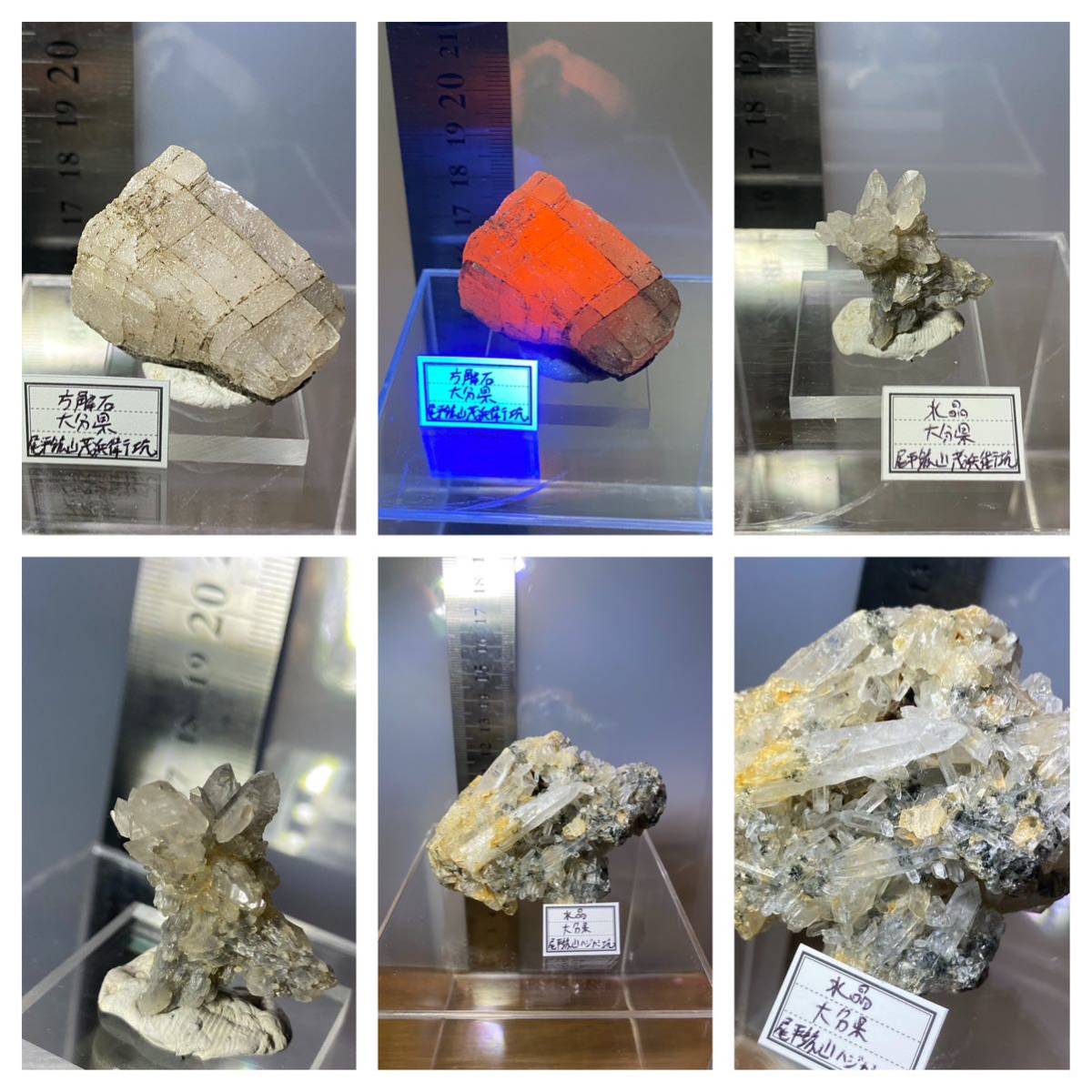 国産鉱物 鉱物標本 大分県 尾平鉱山 鉱物標本セット 優品 水晶 マリモ