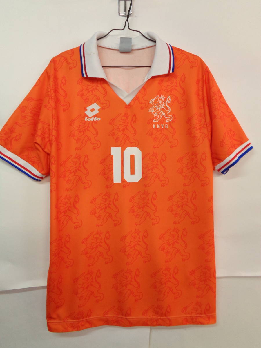 正規品中古☆ベルカンプ＃10☆オランダ代表1994Hオレンジ Mサイズ位