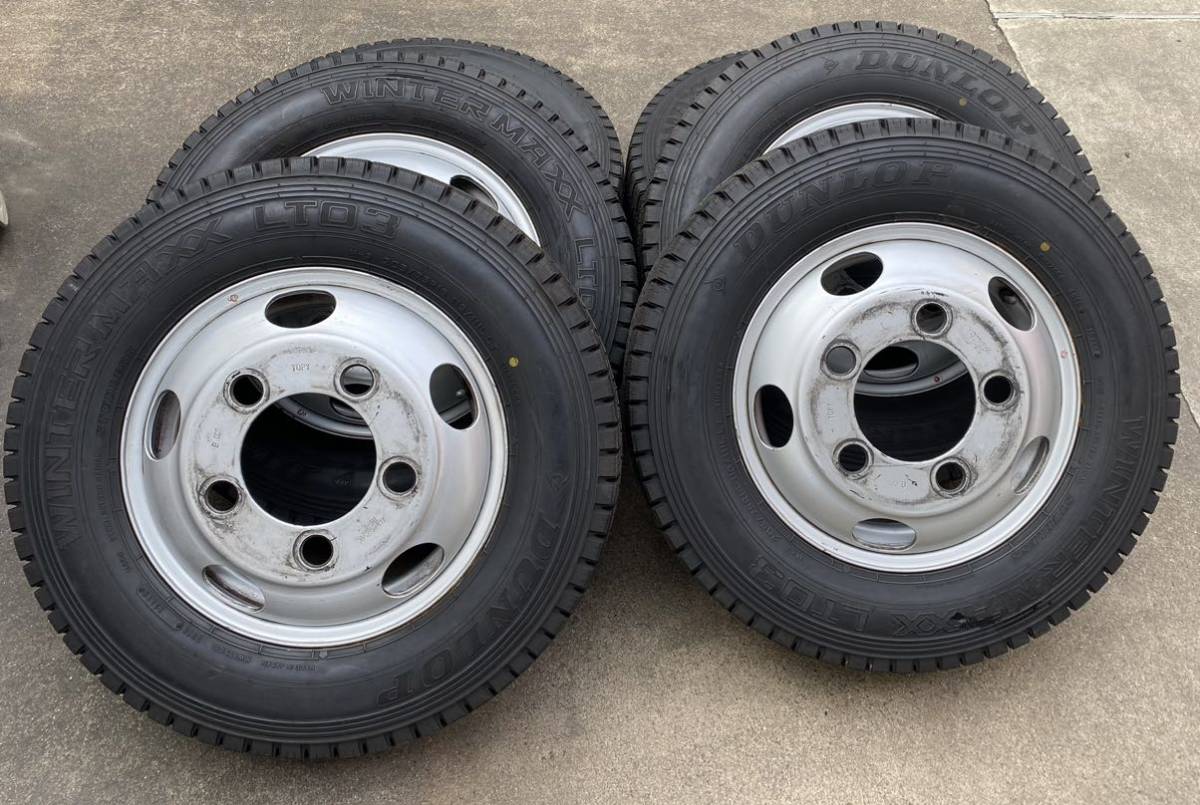 205/75R16 113/111L LT ダンロップ スタッドレス タイヤ・ホイール６本セット　三菱 キャンター 115-9tc 5穴 XAB16×5.5K