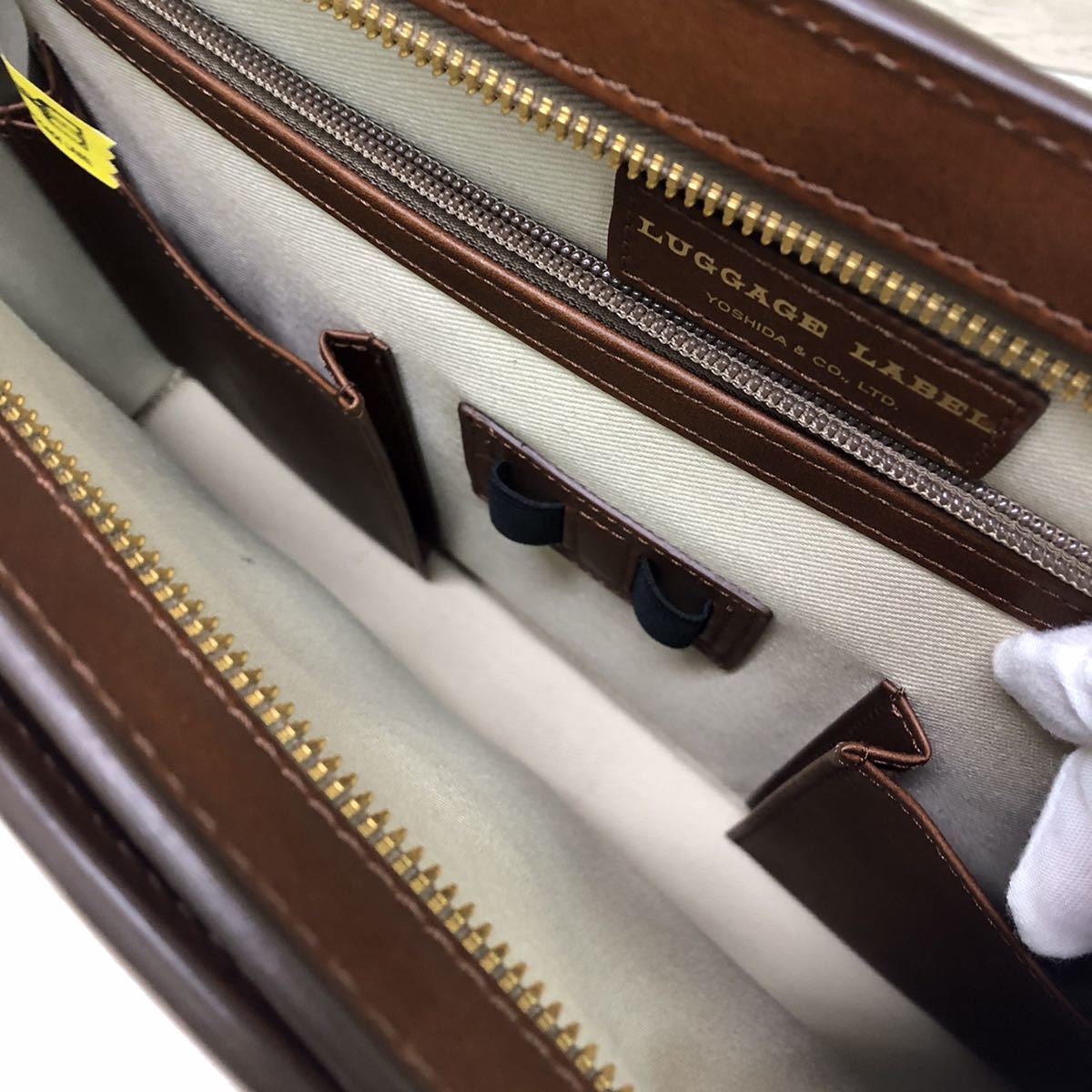 中古 美品 ブリーフケース 書類カバン ビジネス レザー 革 ブラウン 茶