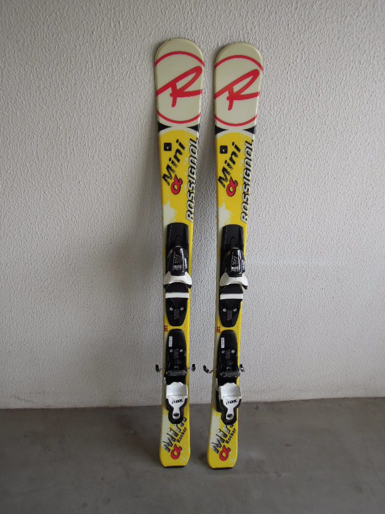 ロシニョール ショートスキー 123cm ミッドスキー 金具付 ロシニョール ミニ 123cm＋スティック mizuno + スキーカバー mini