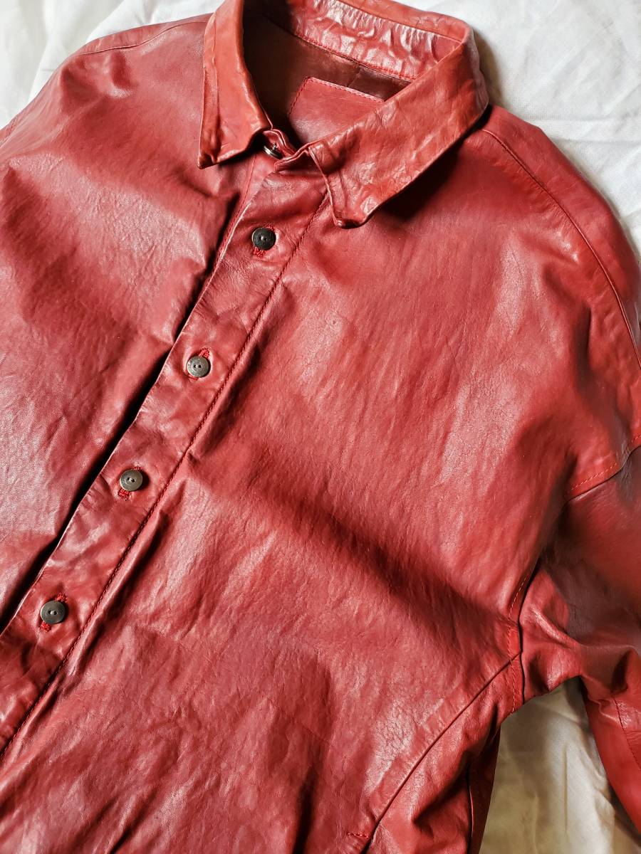 BACKLASH イサムカタヤマ　レザーシャツ　製品染め　牛革　/ヨウジヤマモト　C-DIEM 　