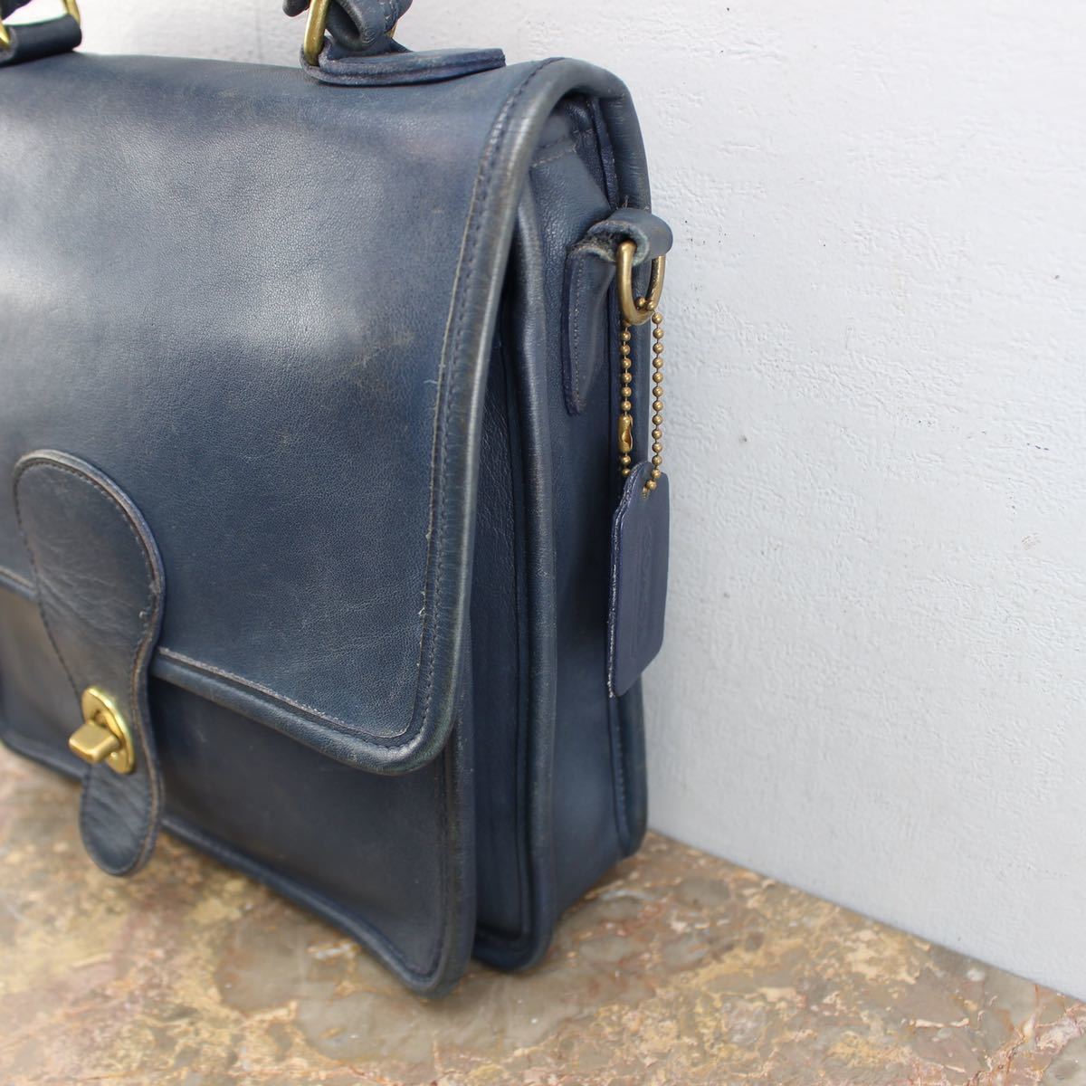 OLD COACH TURN LOCK LEATHER 2WAY SHOULDER BAG MADE IN USA/オールド