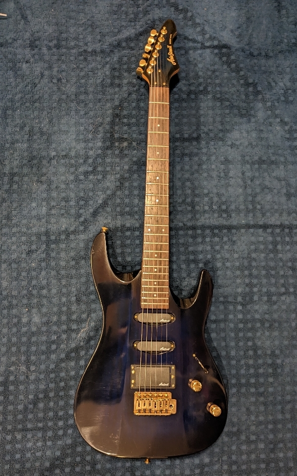 Aria Pro II RMA450-BLS　エレキギター　木目の深い紺色