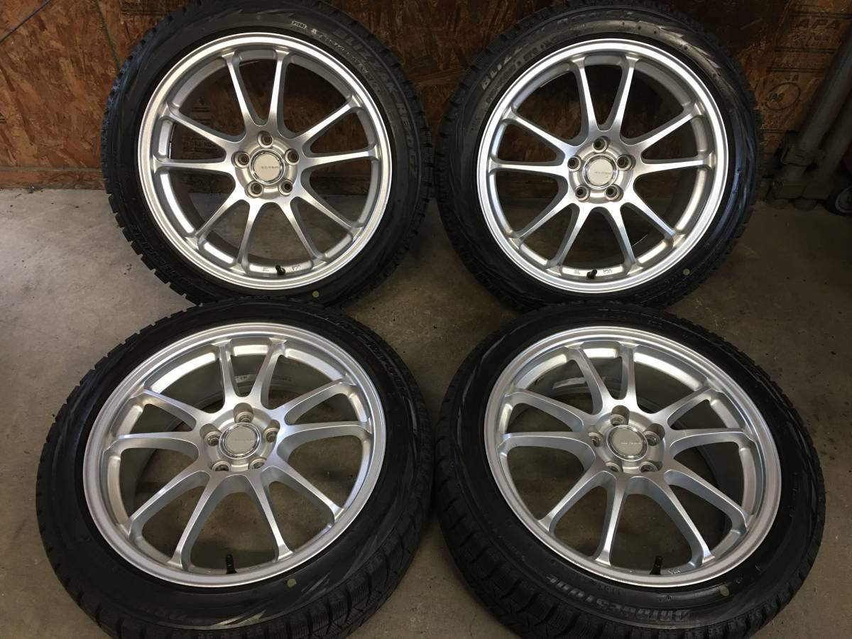 215/45R17】溝有BSスタッドレスタイヤ【17×7J+53 PCD100 5H】ECO FORME 