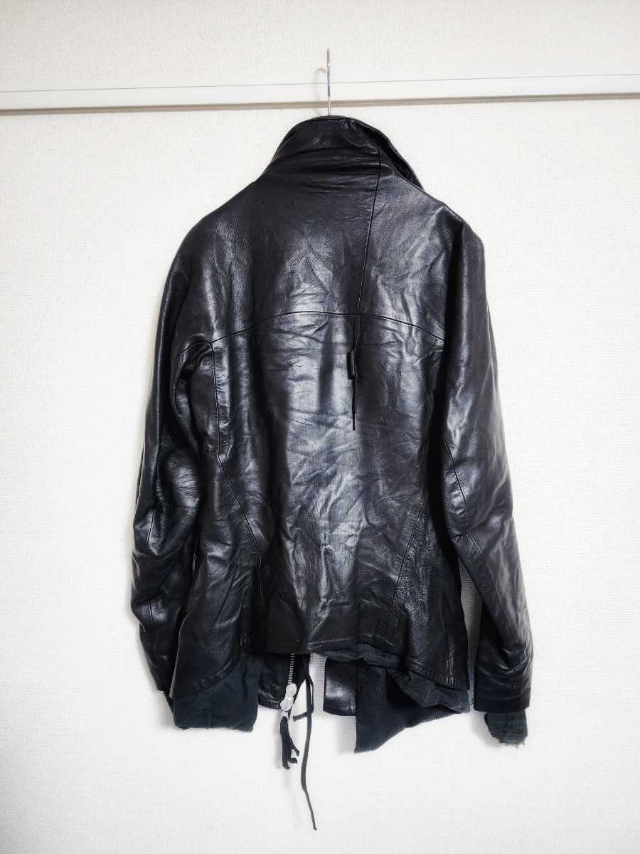 BORIS BIDJAN SABERI ロングラムレザーレイヤードコート ブルゾン XS  