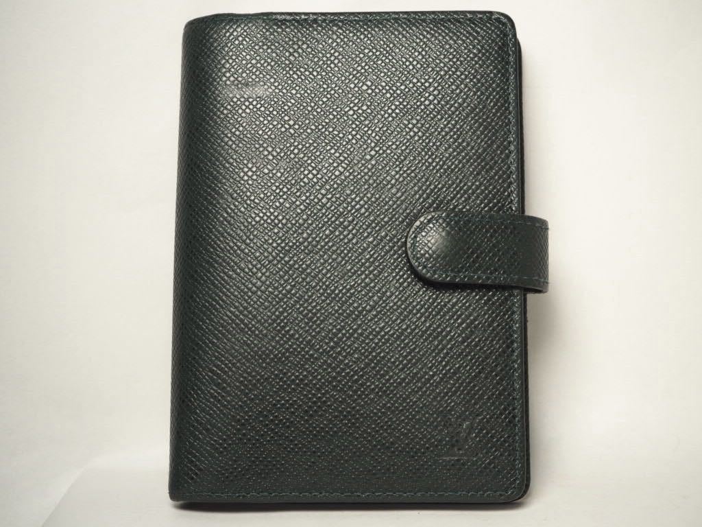 A127 1円　美品　LOUIS VUITTON ルイヴィトン R20424 アジェンダPM タイガ エセピア 手帳カバー 6穴式 A6 レザー グリーン 文具 