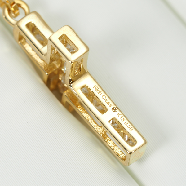 ゆきざき ダイヤ ネックレス ダイヤモンド 0.50ct リッチクロス K18YG 