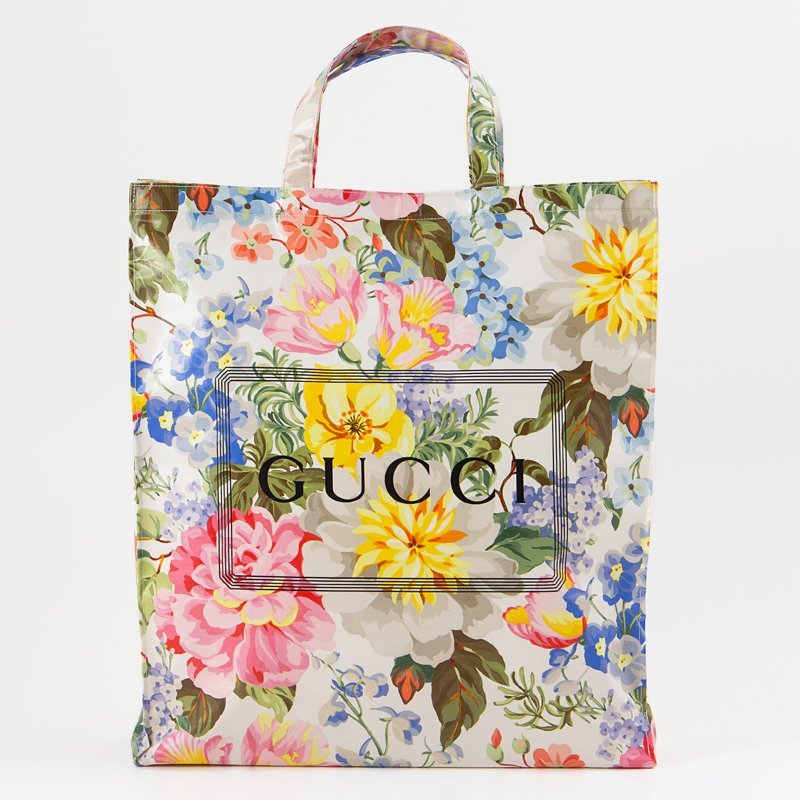 1円□グッチ GUCCI フローラ 花柄 トート バッグ キャンバス レザー