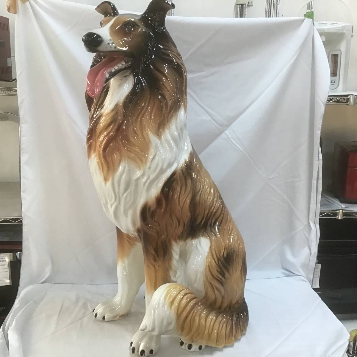 イタリア製 コリー 陶器 犬 置物 オブジェ インテリア イタリア コリー 