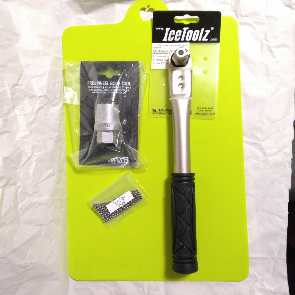 3点セット シマノ系フリーボディ分解工具+1/2ソケットハンドル285mm＋1/8インチ鋼球200個