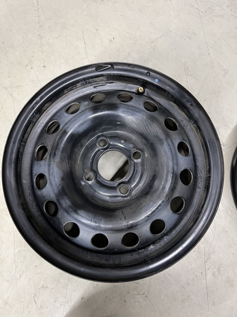 日産 E12 ノート 純正 スチールホイール 鉄ホイール 14インチ 5.5J インセット+40 PCD100 4穴 ハブ径Φ60 売り切り！1円から！ ノート 日産 E12 バリ溝 日産純正スチールホイール 鉄