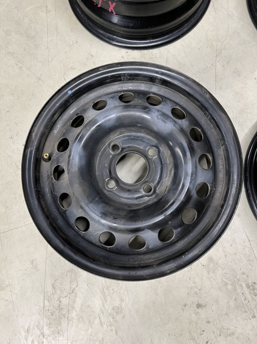 日産 E12 ノート 純正 スチールホイール 鉄ホイール 14インチ 5.5J インセット+40 PCD100 4穴 ハブ径Φ60 売り切り！1円から！ ノート 日産 E12 バリ溝 日産純正スチールホイール 鉄