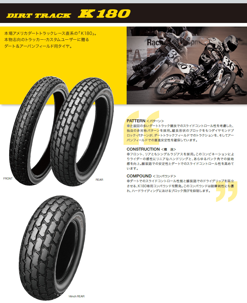☆【AZ】ダンロップ K180 100/90-19 & K180G 130/80-18 前後セット