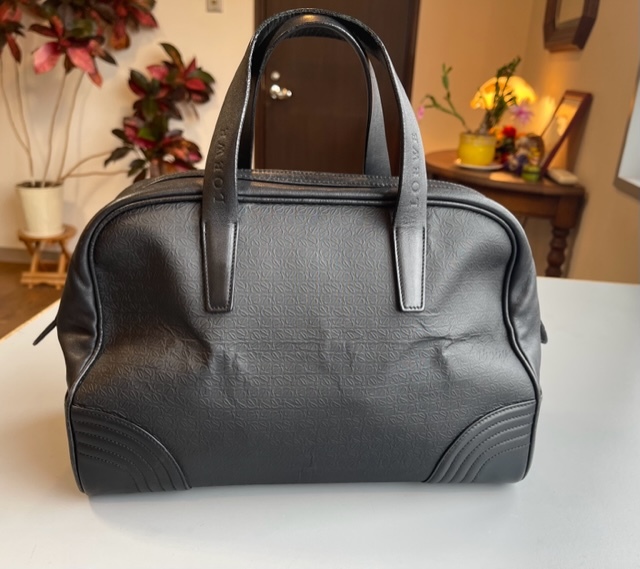 中古 LOEWE ロエベ アナグラム PVC・ レザー ミニボストン