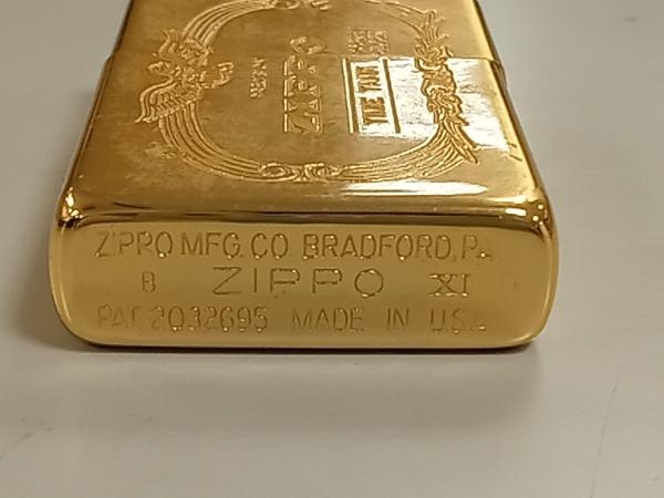 ジャンク 1スタ！】ZIPPO ライター型 ポケットクロック ゴールド