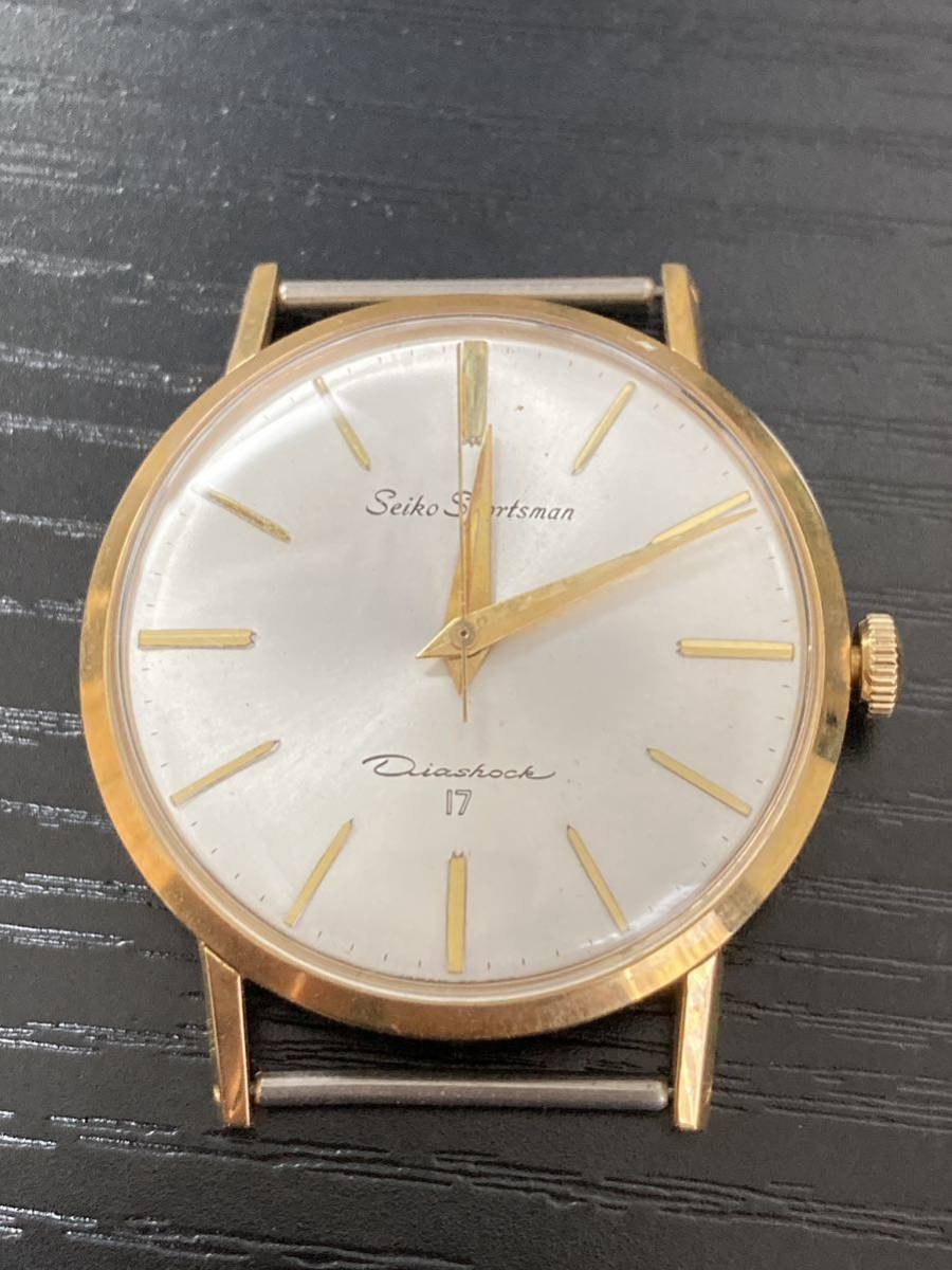 40 稼働品 分解掃除済み 美品 SEIKO/セイコー/Sportsman/Diashock/17/J14092E/手巻き 裏蓋取れます