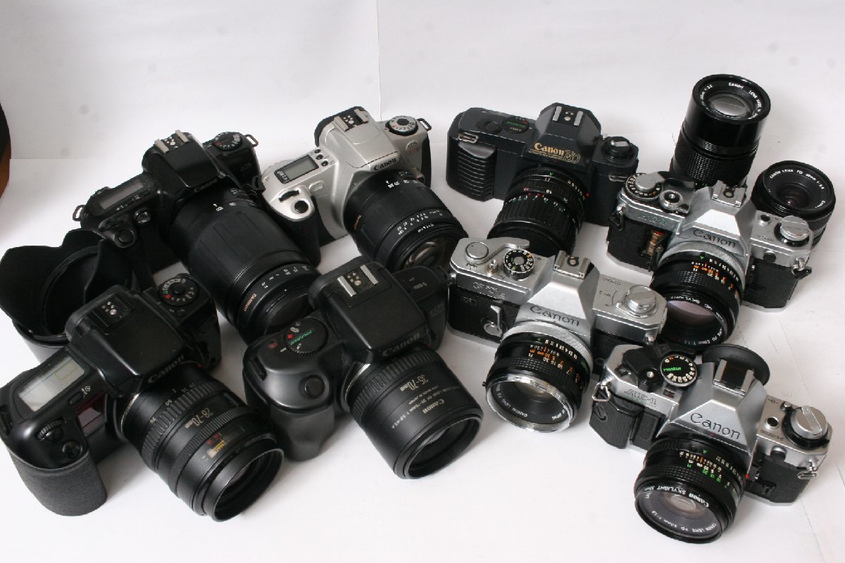 ☆1円～ジャンク品☆Canon・キヤノン AE-1+Pボディ等8台/